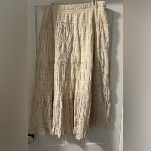Max Studio Cotton Women’s Cream Tiered Maxi Skirt